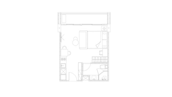 Condominium floor plan, 1 bedroom in building Building A Fantasea Condo Rawai in Rawai, Thailand, Fantasea Condo Rawai No. 11008 (2D)
