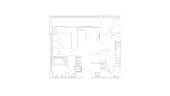 Condominium floor plan, 2 bedrooms in building Building B Fantasea Condo Rawai in Rawai, Thailand, Fantasea Condo Rawai No. 11009 (2D)